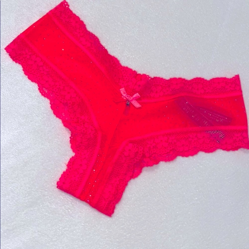 Victoria Secret Cheeky Red Very Sexy XS Panty Glitter